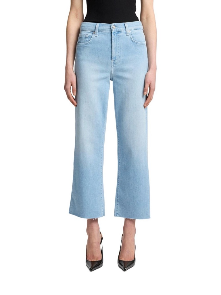 Nwt 7 For All Mankind Light Blue Cropped Alexa Ankle Jeans
